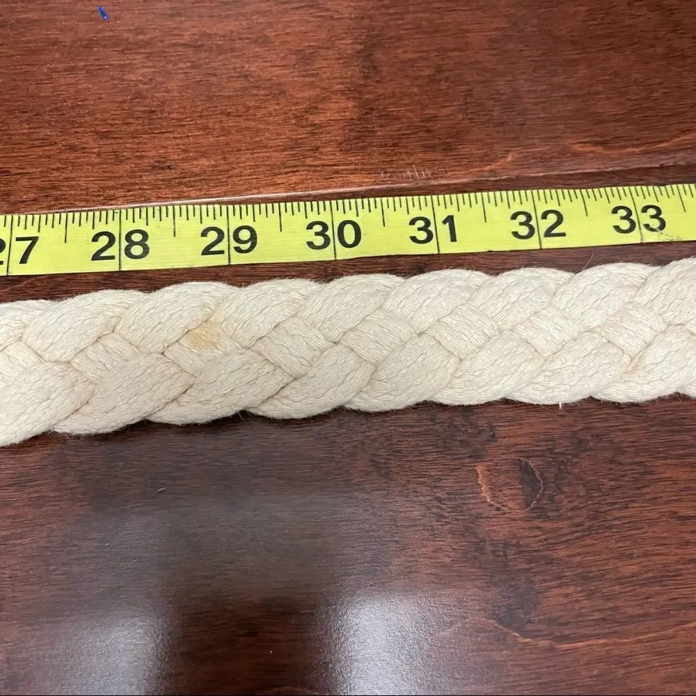 Abercrombie and Fitch Cream Braided Woven Belt
